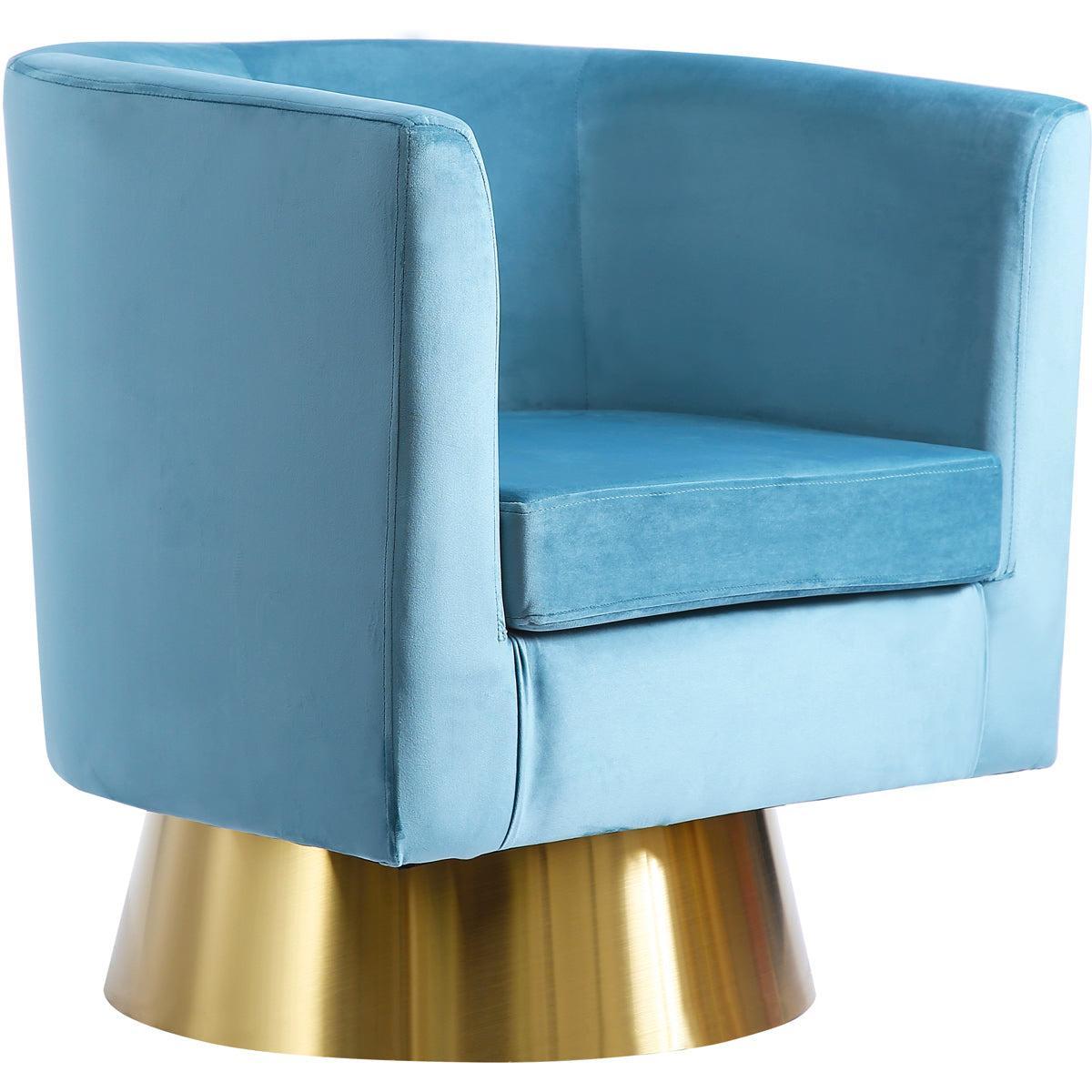 Meridian Furniture Bellagio Aqua Velvet Accent ChairMeridian Furniture - Accent Chair - Minimal And Modern - 1