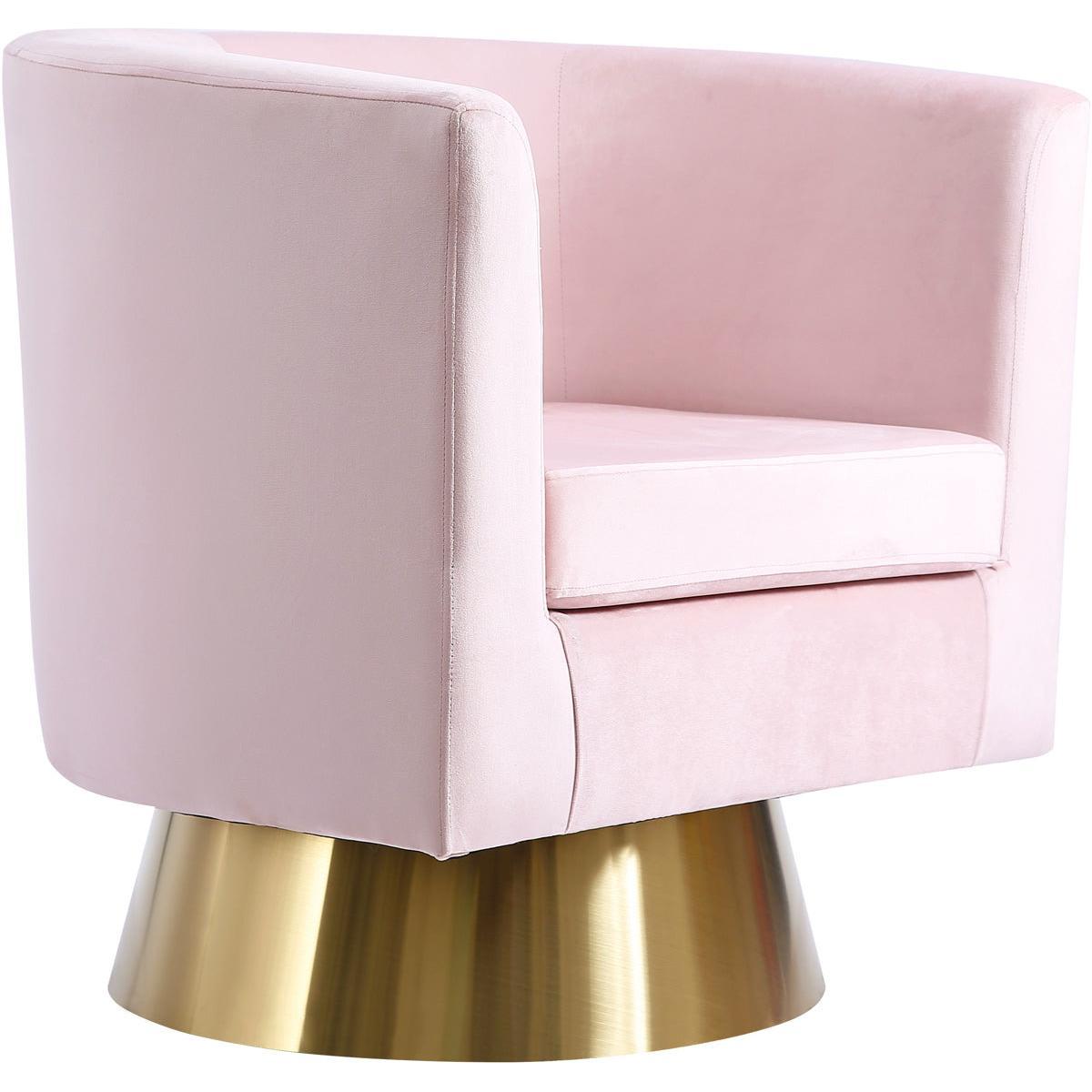 Meridian Furniture Bellagio Pink Velvet Accent ChairMeridian Furniture - Accent Chair - Minimal And Modern - 1