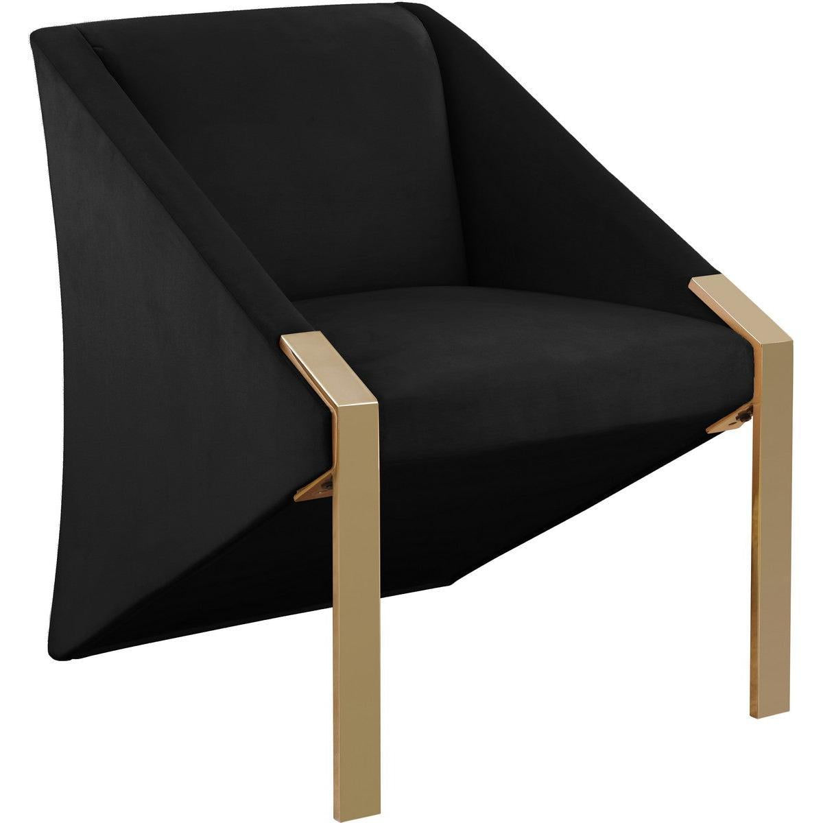Meridian Furniture Rivet Black Velvet Accent ChairMeridian Furniture - Accent Chair - Minimal And Modern - 1