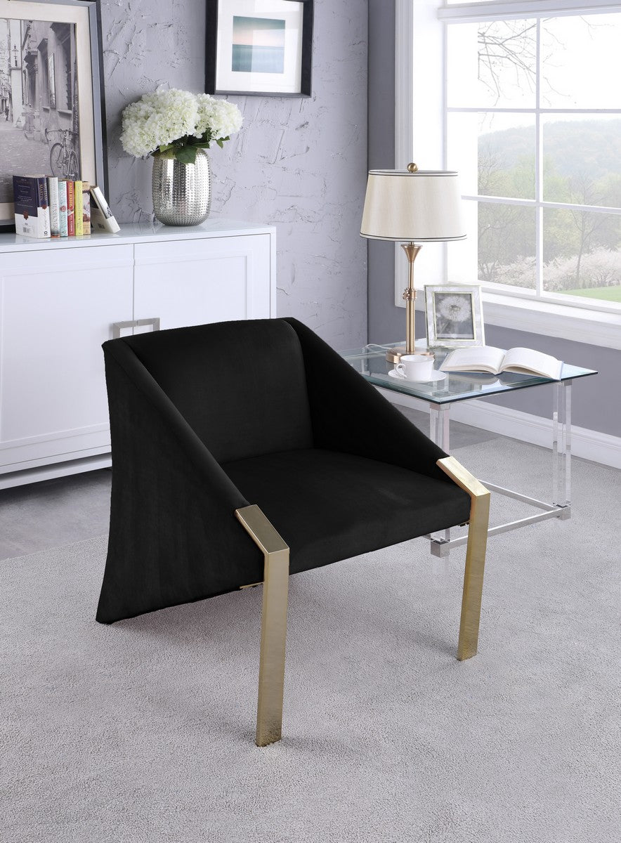 Meridian Furniture Rivet Black Velvet Accent Chair