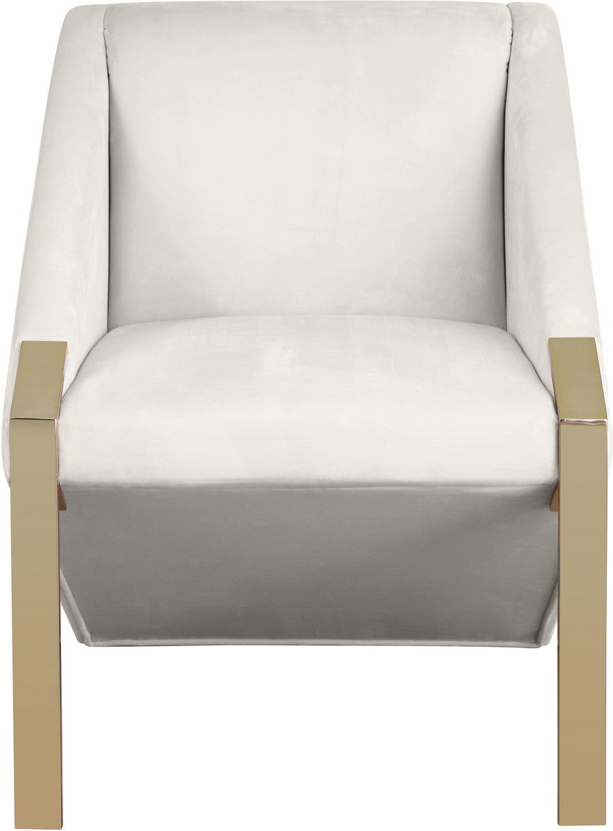Meridian Furniture Rivet Cream Velvet Accent Chair