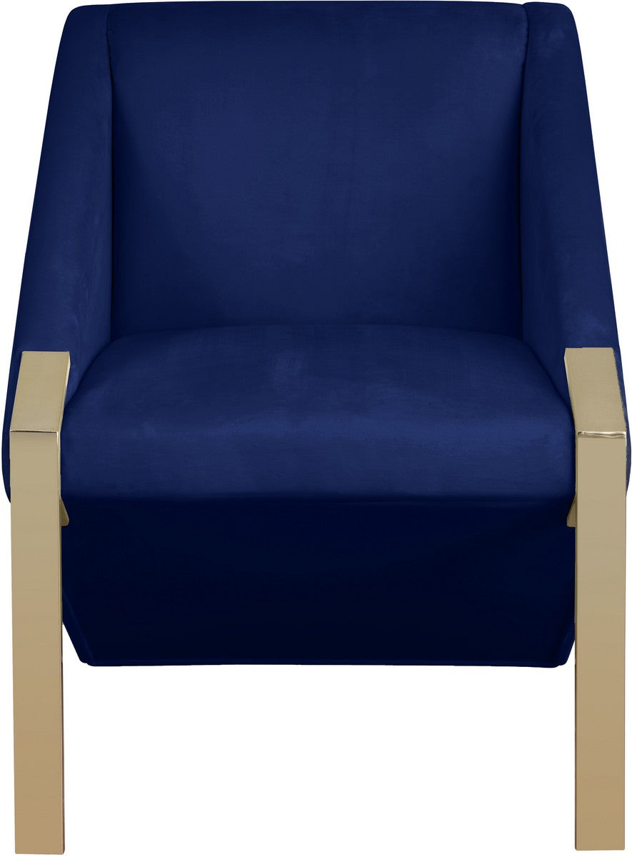 Meridian Furniture Rivet Navy Velvet Accent Chair