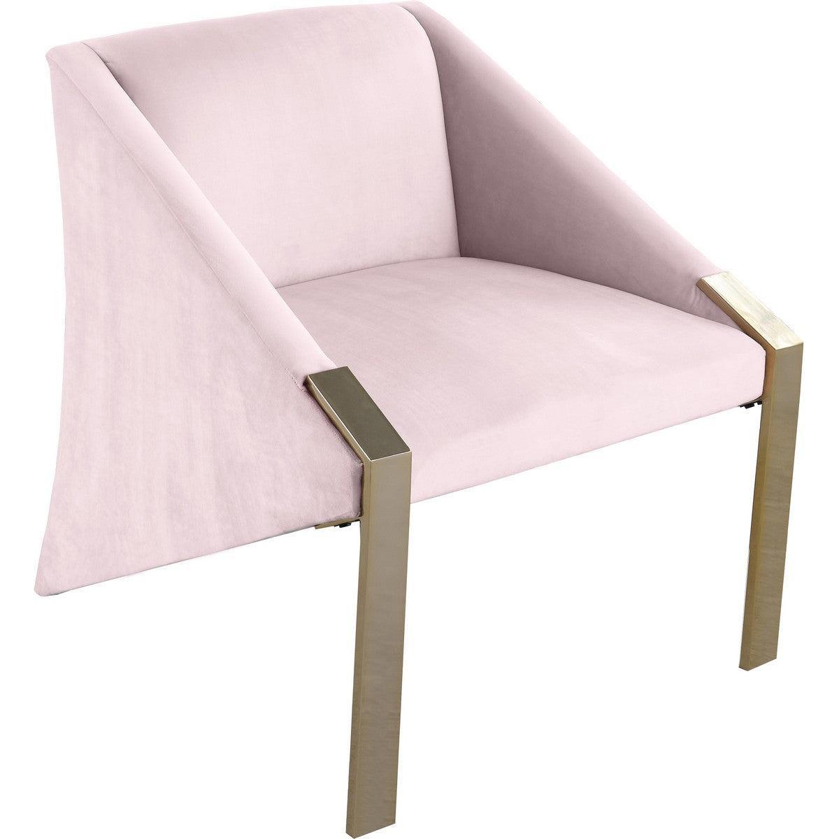 Meridian Furniture Rivet Pink Velvet Accent ChairMeridian Furniture - Accent Chair - Minimal And Modern - 1