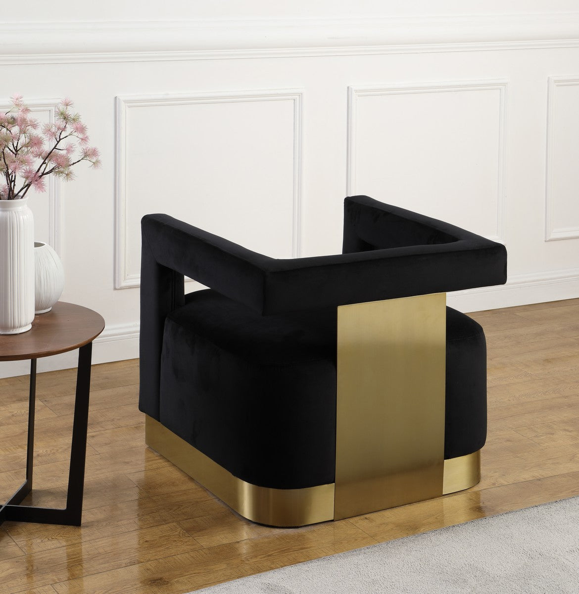 Meridian Furniture Armani Black Velvet Accent Chair