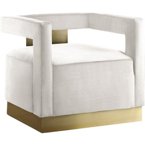 Meridian Furniture Armani Cream Velvet Accent ChairMeridian Furniture - Accent Chair - Minimal And Modern - 1