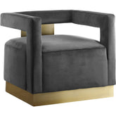 Meridian Furniture Armani Grey Velvet Accent ChairMeridian Furniture - Accent Chair - Minimal And Modern - 1