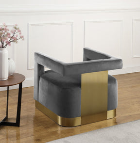 Meridian Furniture Armani Grey Velvet Accent Chair