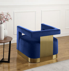 Meridian Furniture Armani Navy Velvet Accent Chair