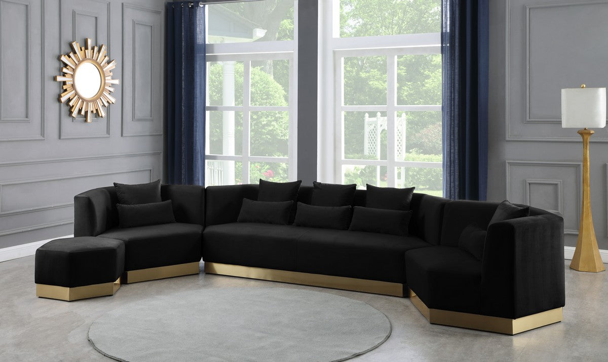 Meridian Furniture Marquis Black Velvet Chair
