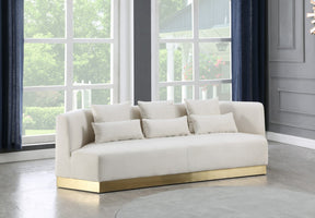 Meridian Furniture Marquis Cream Velvet Sofa