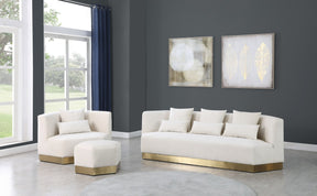 Meridian Furniture Marquis Cream Velvet Sofa
