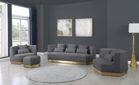 Meridian Furniture Marquis Grey Velvet Chair