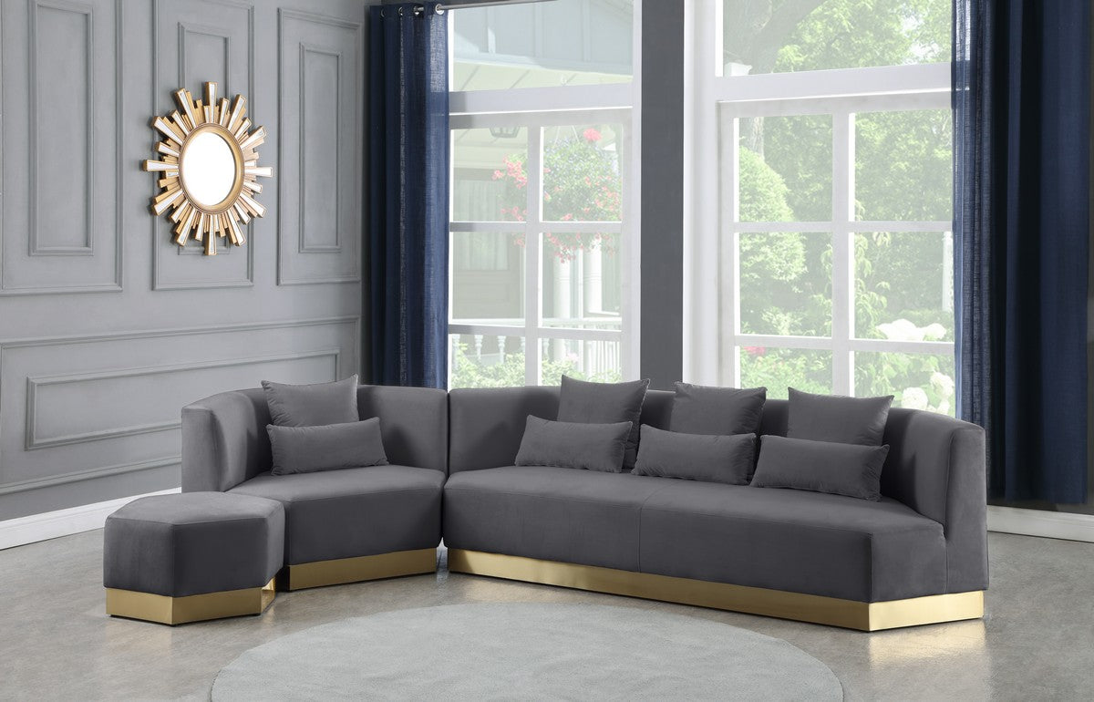Meridian Furniture Marquis Grey Velvet Sofa