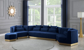 Meridian Furniture Marquis Navy Velvet Sofa