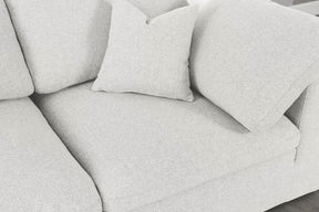 Meridian Furniture Serene Cream Linen Fabric Deluxe Cloud Modular Sofa