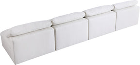 Meridian Furniture Serene Cream Linen Fabric Deluxe Cloud Modular Armless Sofa