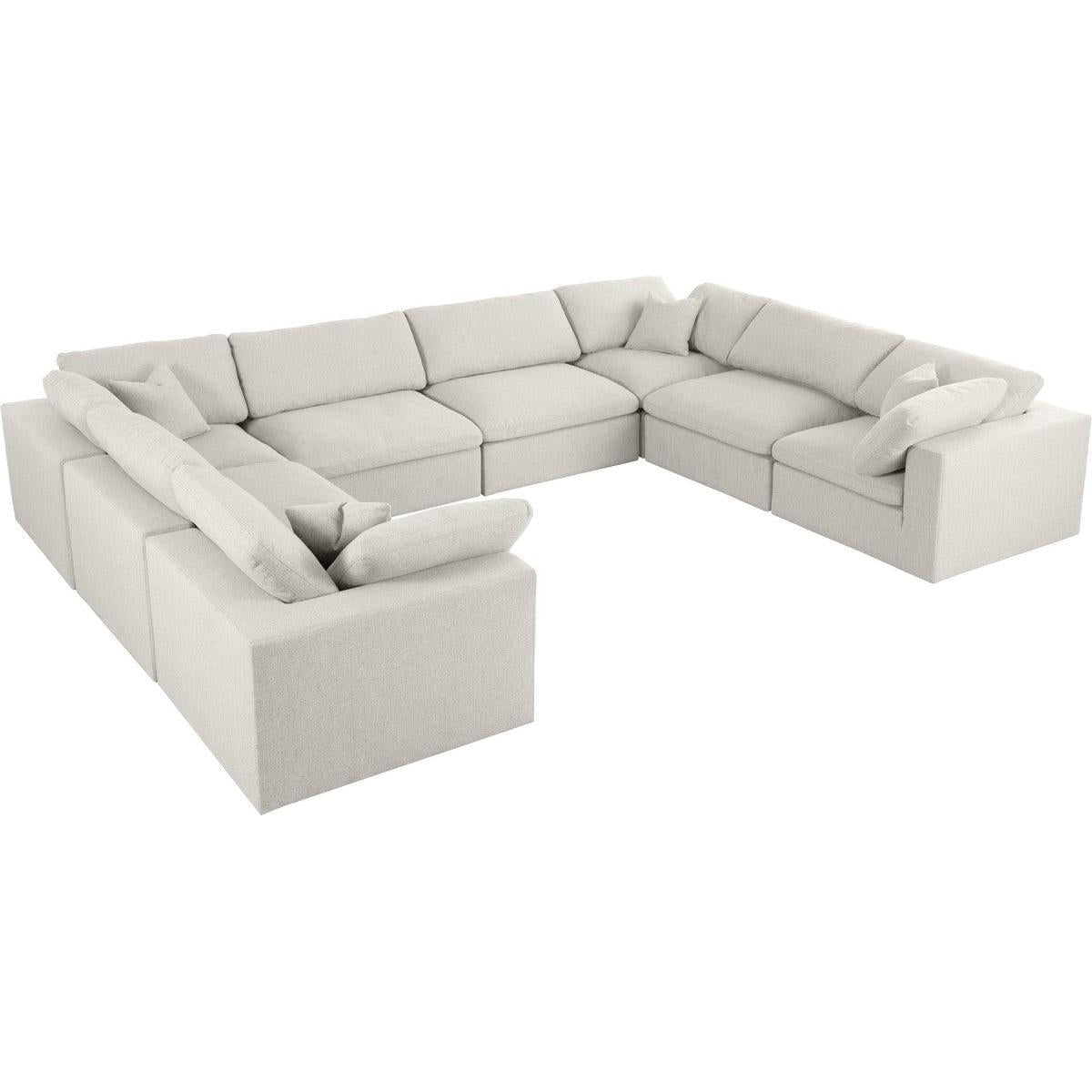 Meridian Furniture Serene Cream Linen Fabric Deluxe Cloud Modular SectionalMeridian Furniture - Deluxe Cloud Modular Sectional - Minimal And Modern - 1