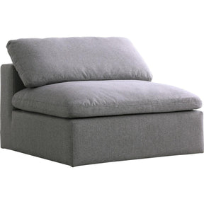 Meridian Furniture Serene Grey Linen Fabric Deluxe Cloud Armless ChairMeridian Furniture - Deluxe Cloud Armless Chair - Minimal And Modern - 1