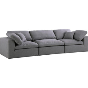 Meridian Furniture Serene Grey Linen Fabric Deluxe Cloud Modular SofaMeridian Furniture - Deluxe Cloud Modular Sofa - Minimal And Modern - 1