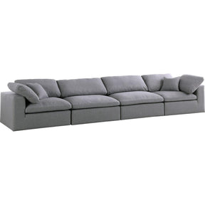 Meridian Furniture Serene Grey Linen Fabric Deluxe Cloud Modular SofaMeridian Furniture - Deluxe Cloud Modular Sofa - Minimal And Modern - 1