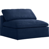 Meridian Furniture Serene Navy Linen Fabric Deluxe Cloud Armless ChairMeridian Furniture - Deluxe Cloud Armless Chair - Minimal And Modern - 1