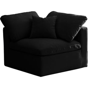 Meridian Furniture Plush Black Velvet Standard Cloud Modular Corner ChairMeridian Furniture - Standard Cloud Modular Corner Chair - Minimal And Modern - 1
