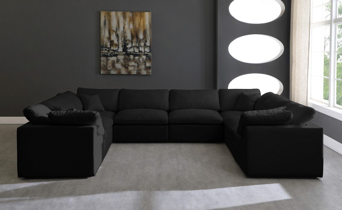 Meridian Furniture Plush Black Velvet Standard Cloud Modular Sectional