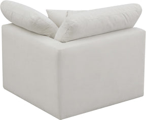 Meridian Furniture Plush Cream Velvet Standard Cloud Modular Corner Chair