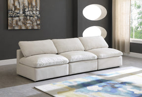 Meridian Furniture Plush Cream Velvet Standard Cloud Modular Sofa