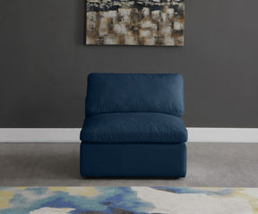 Meridian Furniture Plush Navy Velvet Standard Cloud Modular Armless Chair