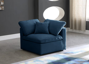 Meridian Furniture Plush Navy Velvet Standard Cloud Modular Corner Chair