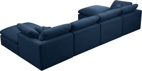 Meridian Furniture Plush Navy Velvet Standard Cloud Modular Sectional