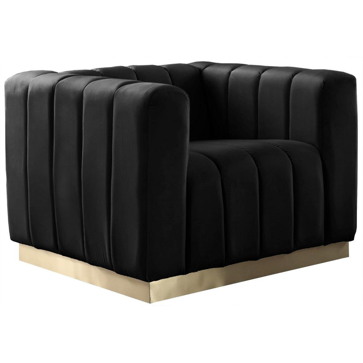 Meridian Furniture Marlon Black Velvet ChairMeridian Furniture - Chair - Minimal And Modern - 1