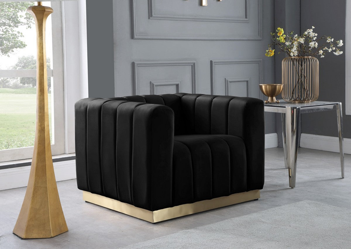 Meridian Furniture Marlon Black Velvet Chair
