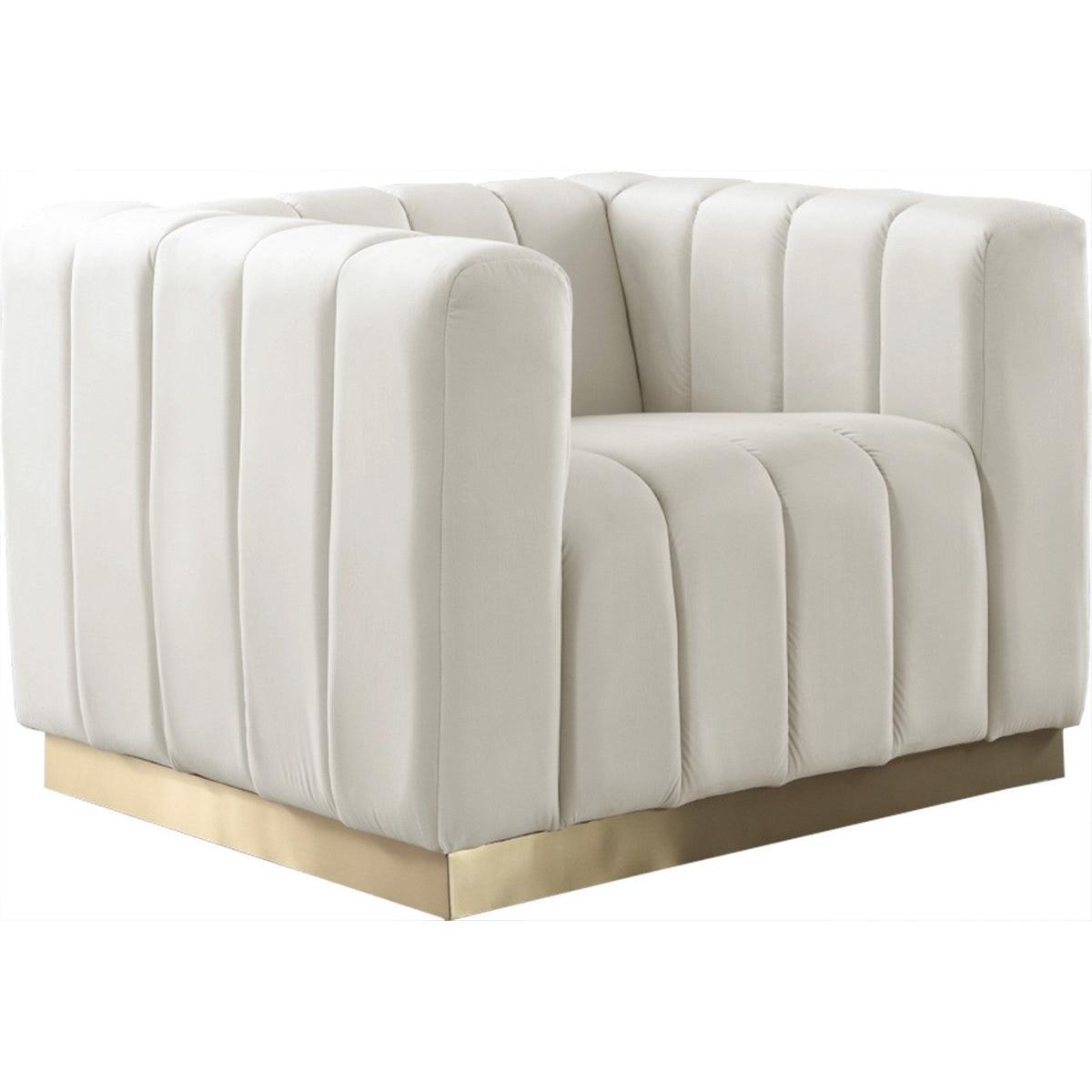 Meridian Furniture Marlon Cream Velvet ChairMeridian Furniture - Chair - Minimal And Modern - 1