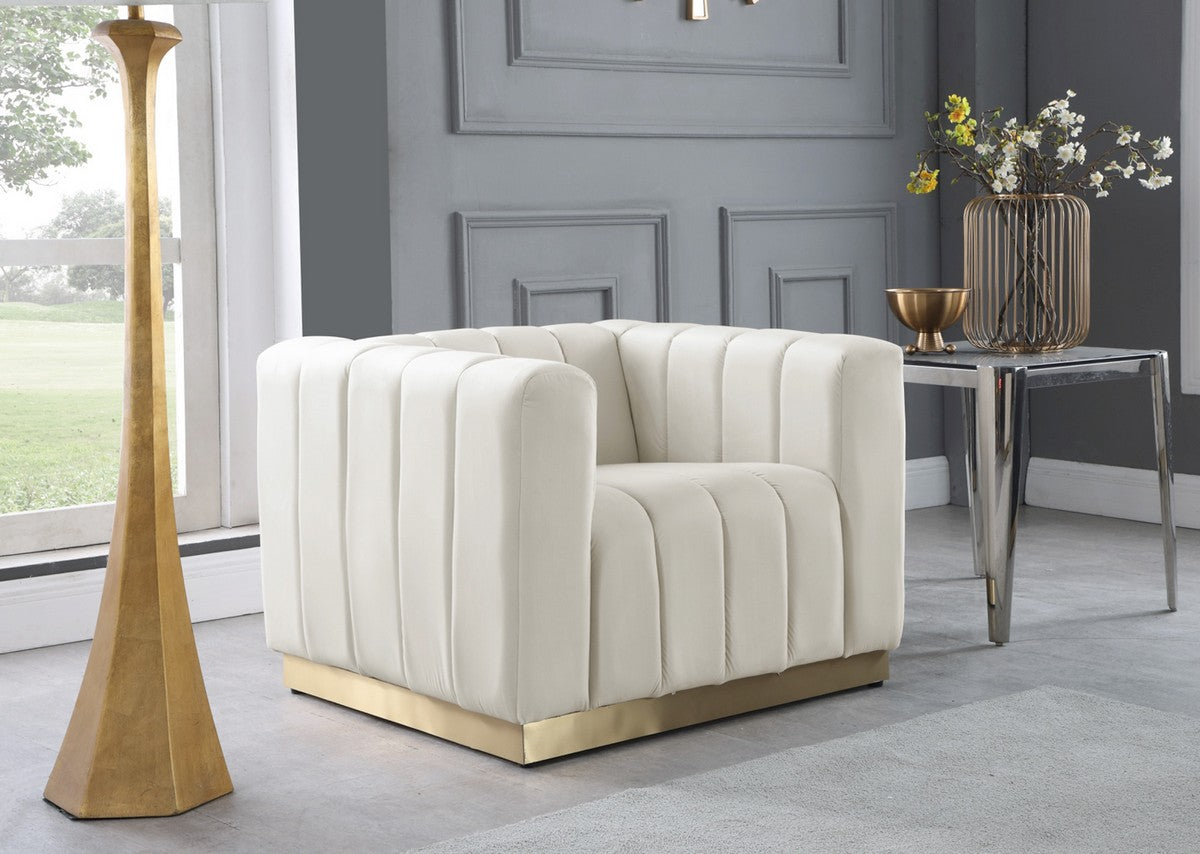Meridian Furniture Marlon Cream Velvet Chair
