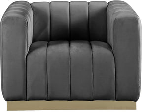 Meridian Furniture Marlon Grey Velvet Chair