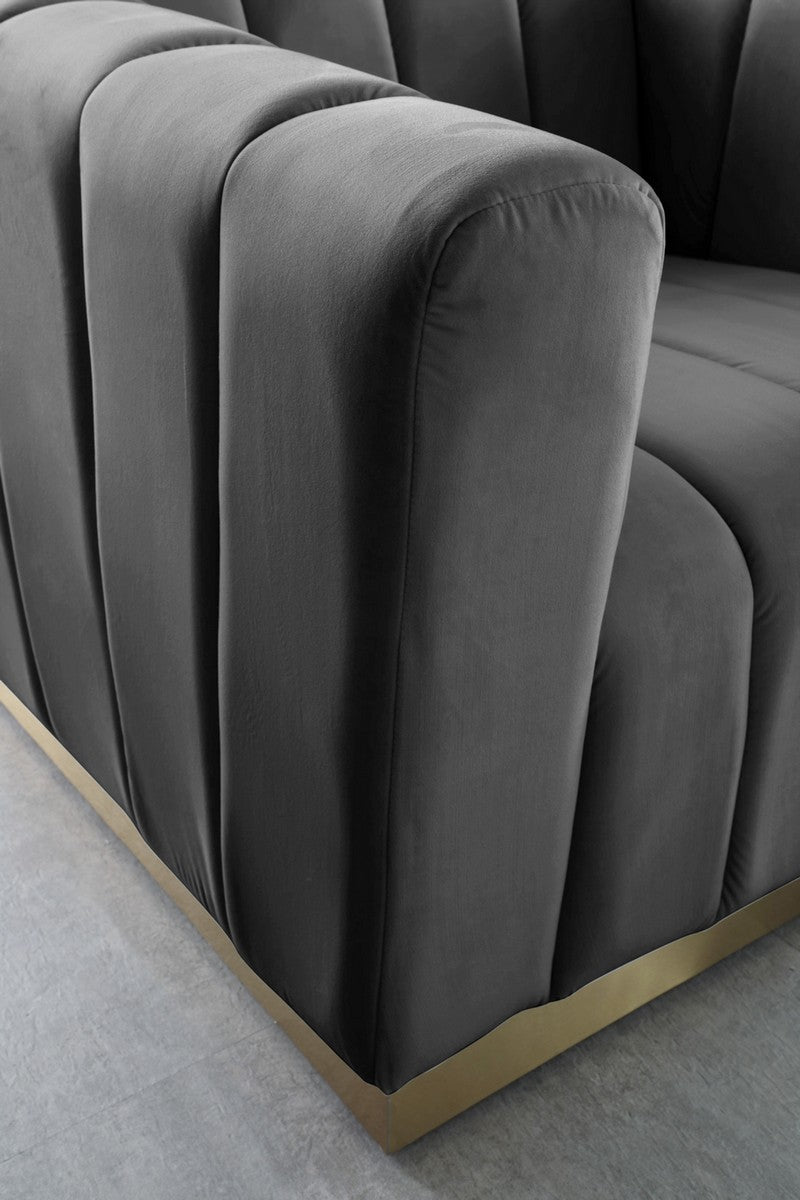 Meridian Furniture Marlon Grey Velvet Chair