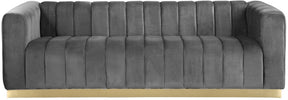 Meridian Furniture Marlon Grey Velvet Sofa