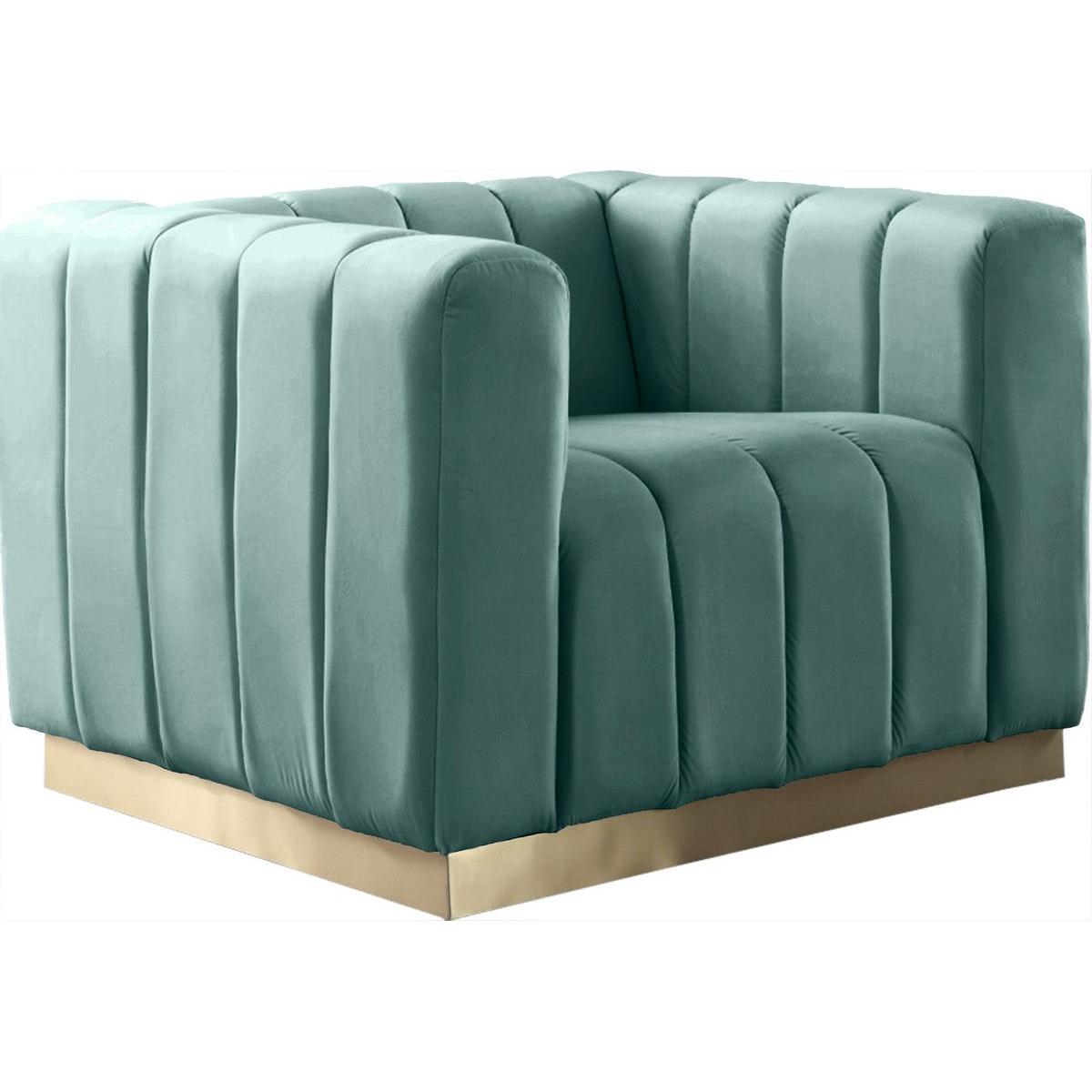 Meridian Furniture Marlon Mint Velvet ChairMeridian Furniture - Chair - Minimal And Modern - 1