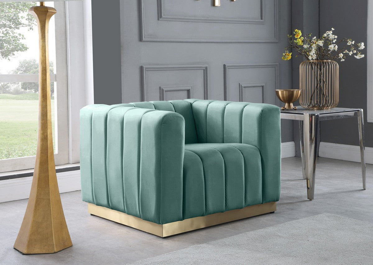 Meridian Furniture Marlon Mint Velvet Chair