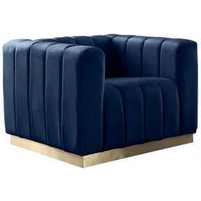 Meridian Furniture Marlon Navy Velvet ChairMeridian Furniture - Chair - Minimal And Modern - 1