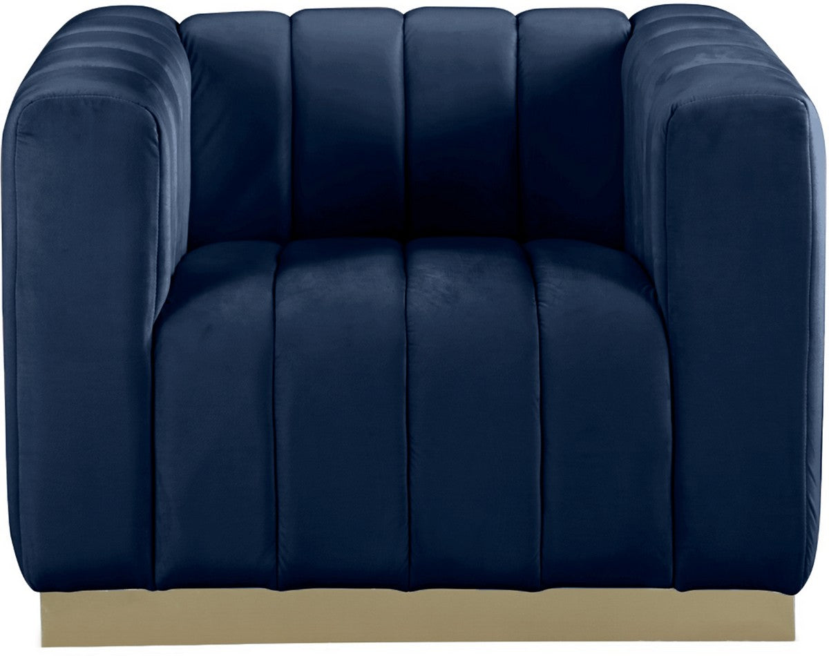 Meridian Furniture Marlon Navy Velvet Chair