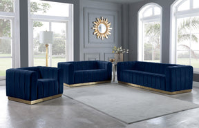Meridian Furniture Marlon Navy Velvet Chair