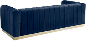 Meridian Furniture Marlon Navy Velvet Sofa