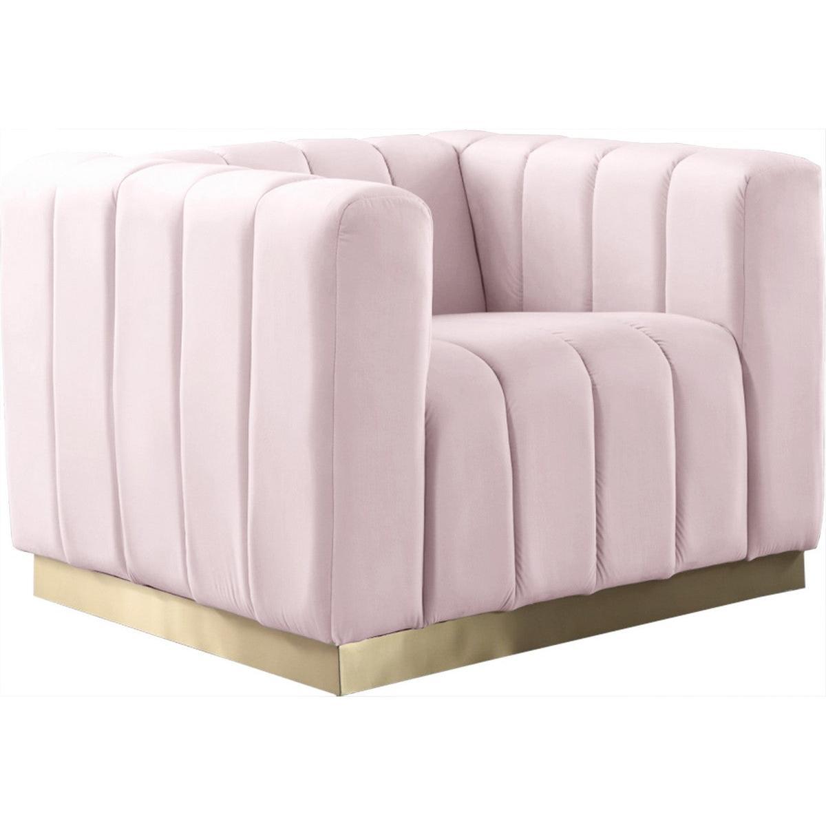 Meridian Furniture Marlon Pink Velvet ChairMeridian Furniture - Chair - Minimal And Modern - 1
