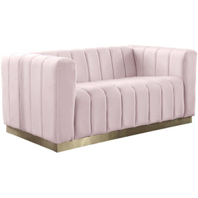 Meridian Furniture Marlon Pink Velvet LoveseatMeridian Furniture - Loveseat - Minimal And Modern - 1