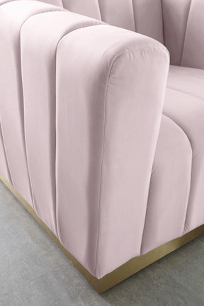 Meridian Furniture Marlon Pink Velvet Sofa