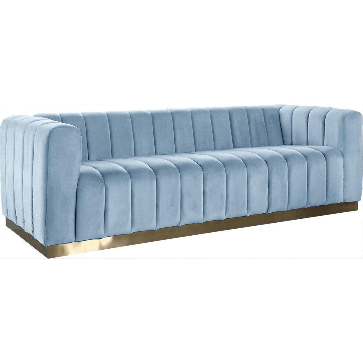 Meridian Furniture Marlon Sky Blue Velvet SofaMeridian Furniture - Sofa - Minimal And Modern - 1