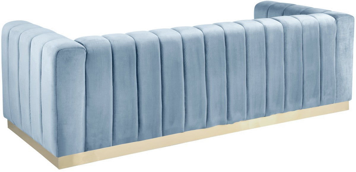 Meridian Furniture Marlon Sky Blue Velvet Sofa